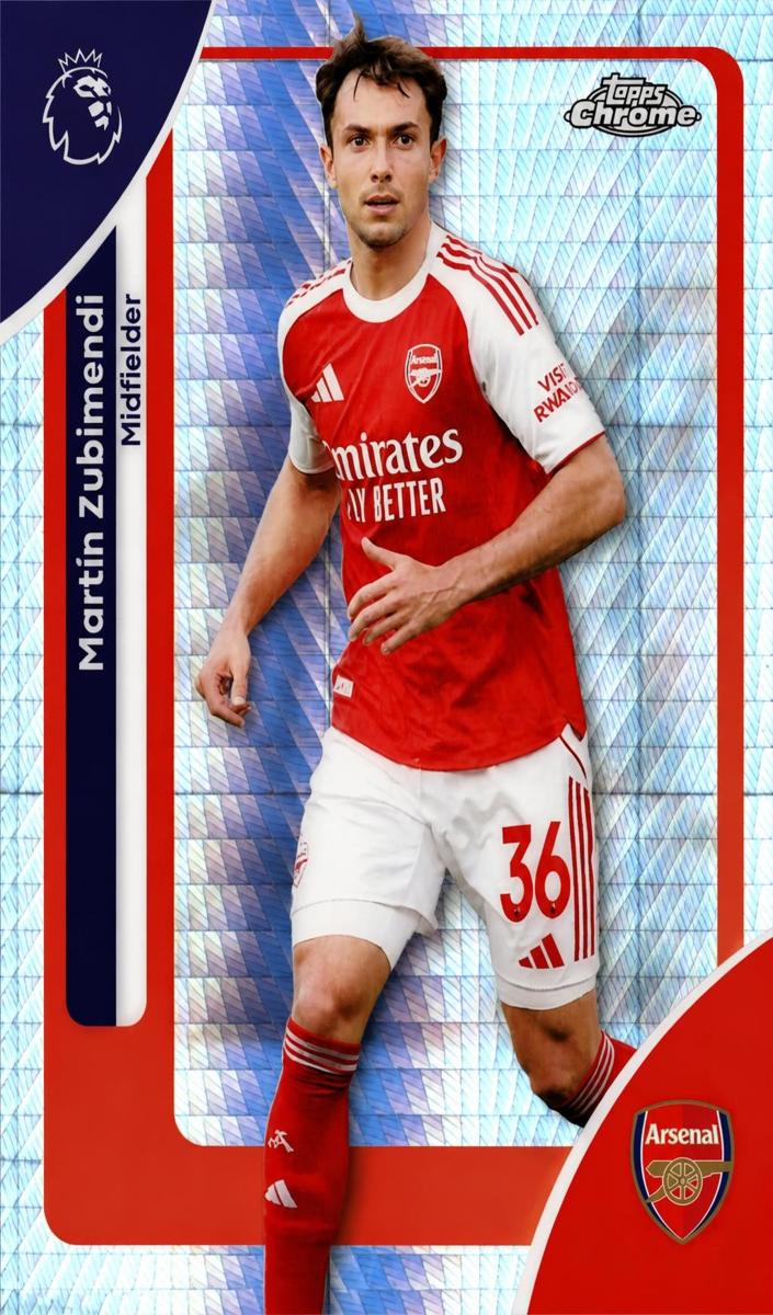 2026 Topps Chrome Premier League Martin Zubimendi #18 card