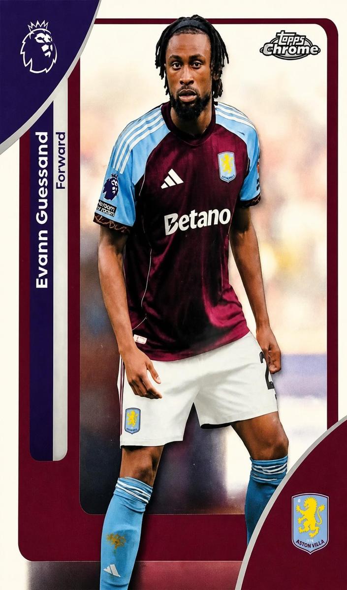 2026 Topps Chrome Premier League Evann Guessand #28 card