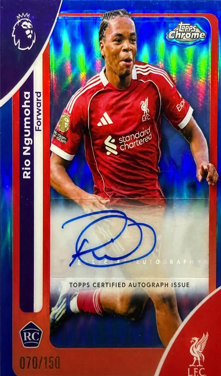 2026 Topps Chrome Premier League Autograph Rio Ngumoha #CA-RN card