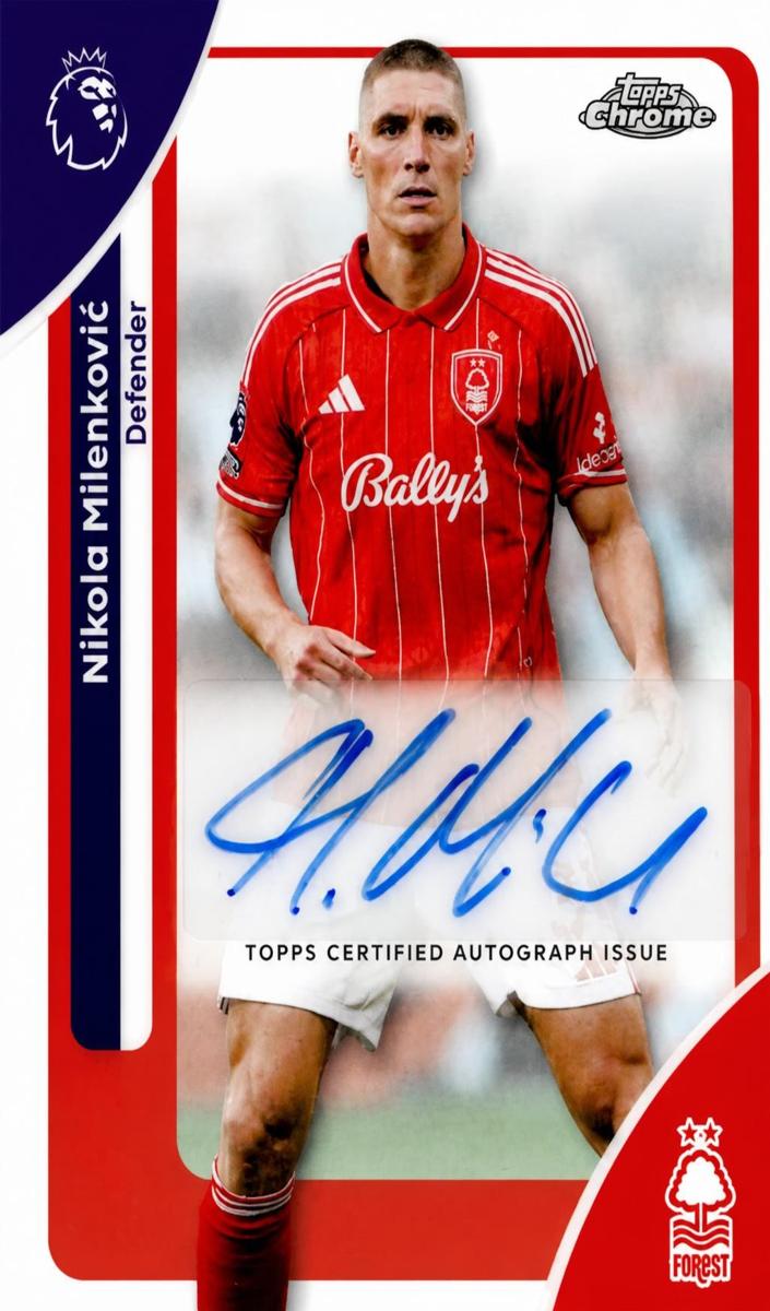 2026 Topps Chrome Premier League Nikola Milenkovic #CA-NM card