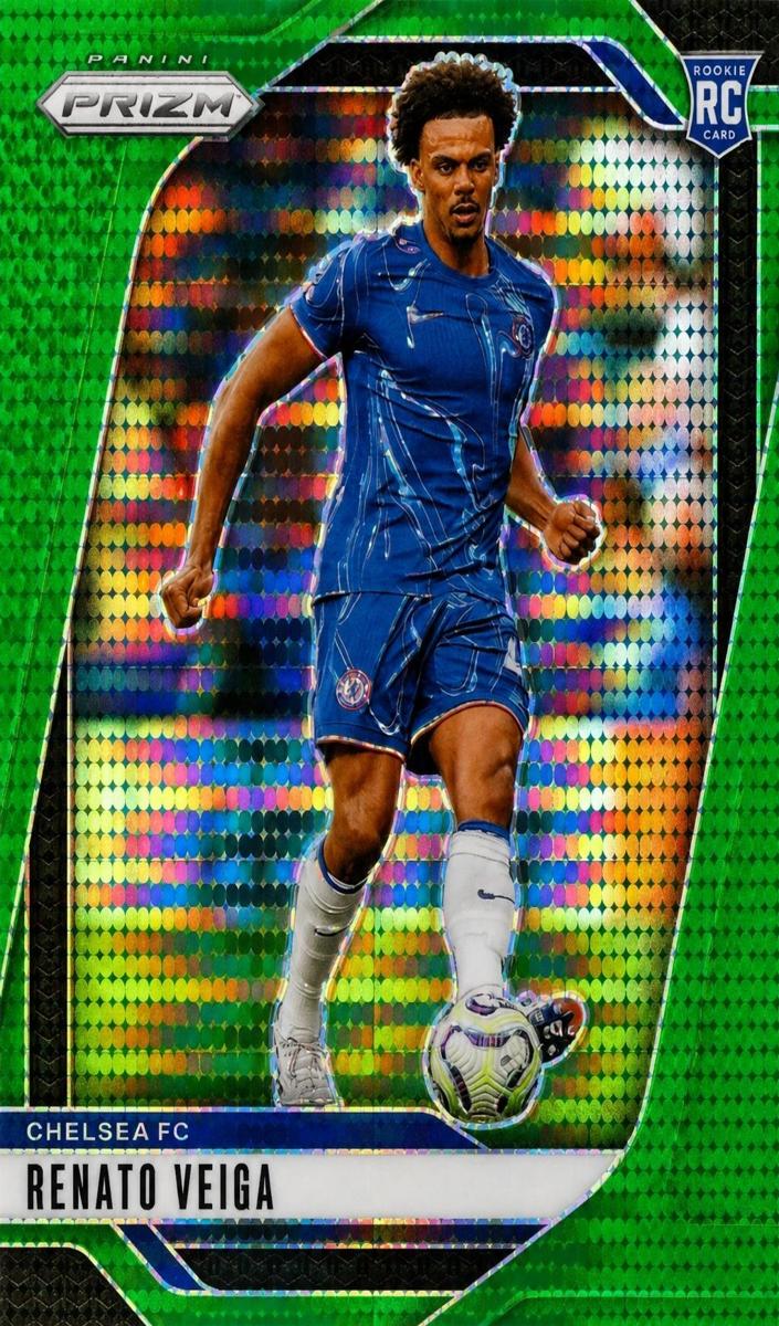 2024 Panini Prizm Premier League Renato Veiga [Green Pulsar] #92 card