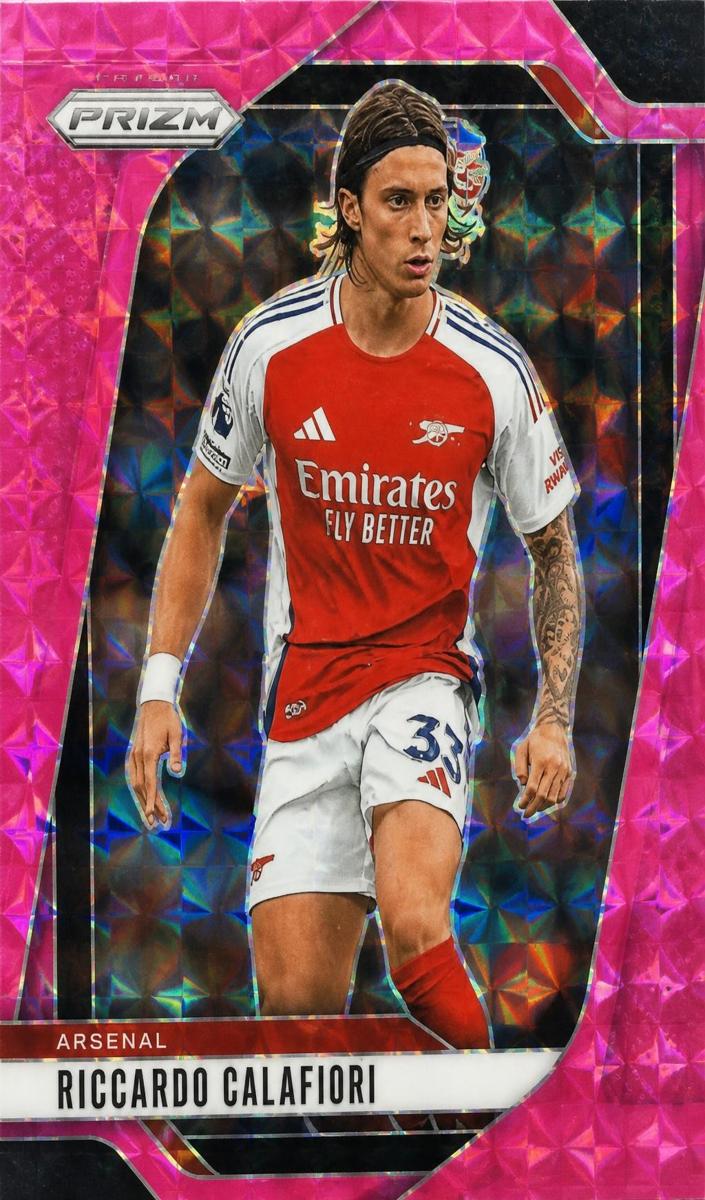 2024 Panini Prizm Premier League Riccardo Calafiori [Pink Mosaic] #30 card