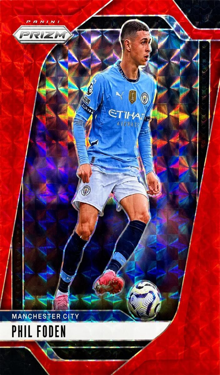 2024 Panini Prizm Premier League Phil Foden [Red Mosaic] #1 card