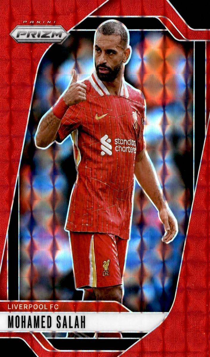 2024 Panini Prizm Premier League Mohamed Salah [Red Mosaic] #45 card