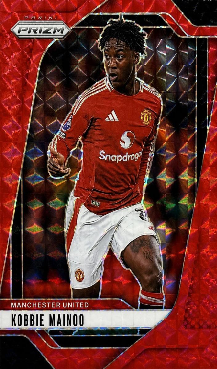 2024 Panini Prizm Premier League Kobbie Mainoo [Red Mosaic] #124 card