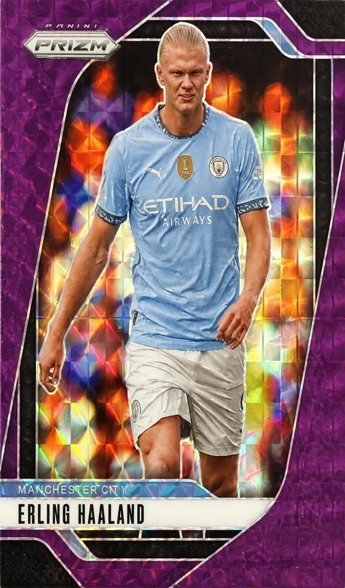 2024 Panini Prizm Premier League Erling Haaland [Purple Mosaic] #9 card