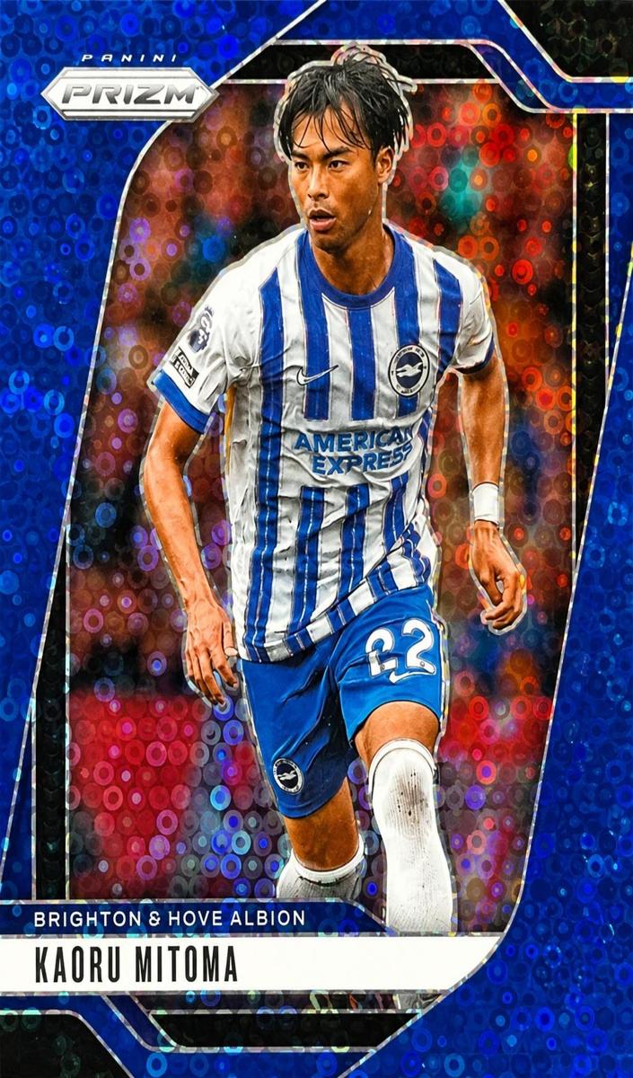 2024 Panini Prizm Premier League Kaoru Mitoma [Blue Breakaway] #173 card