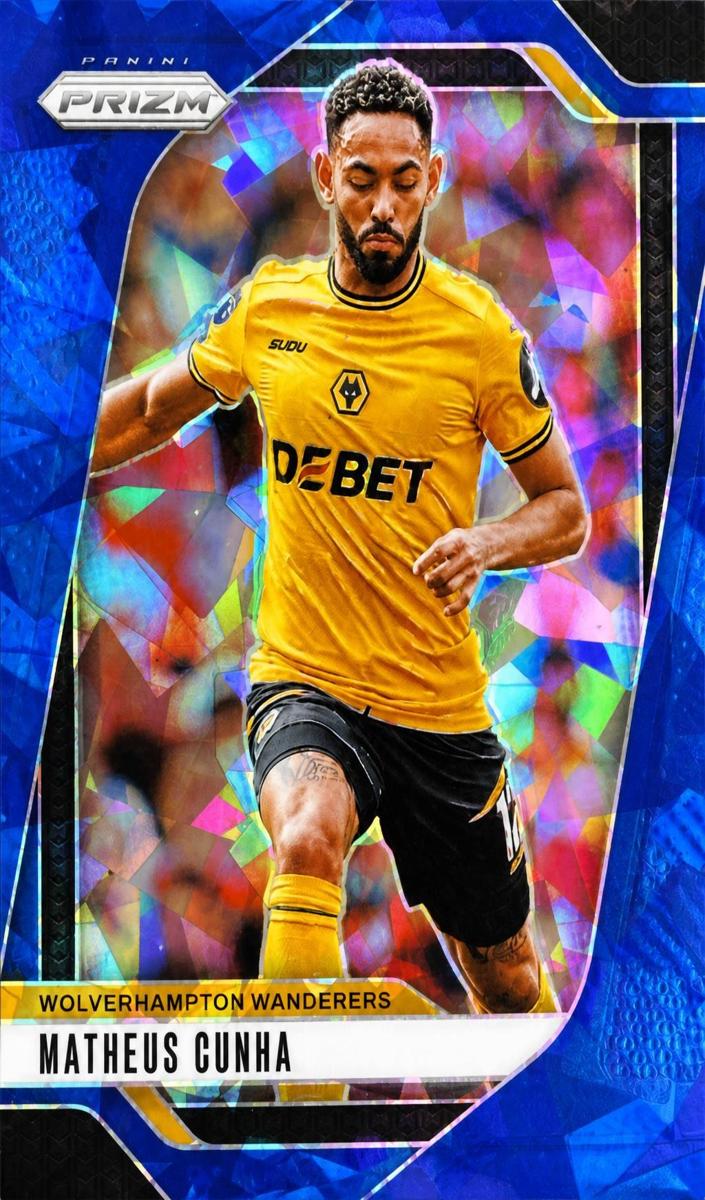 2024 Panini Prizm Premier League Matheus Cunha [Blue Ice] #221 card