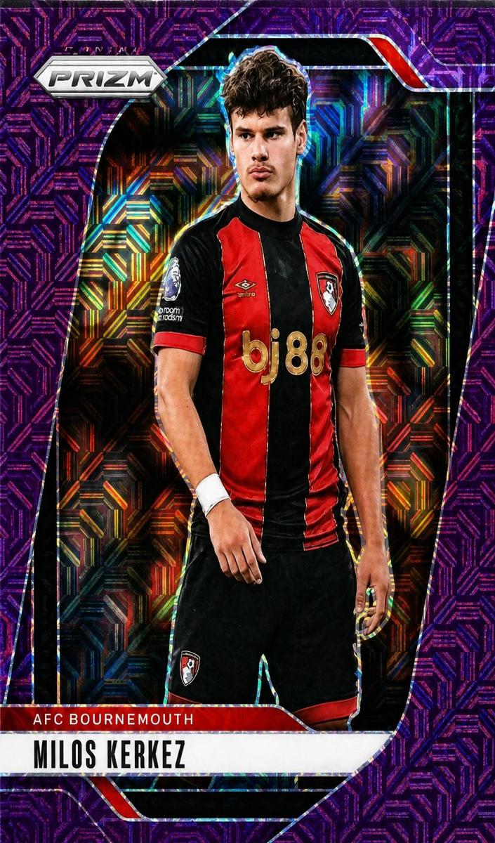2024 Panini Prizm Premier League Milos Kerkez [Purple Mojo] #196 card
