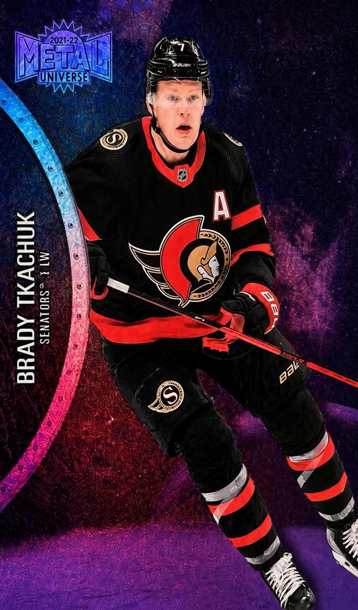 2021 Skybox Metal Universe Brady Tkachuk [Purple Spectrum] #31 card