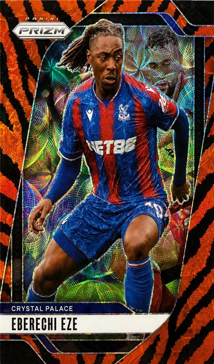 2024 Panini Prizm Premier League Eberechi Eze [Choice Tiger Stripe] #160 card