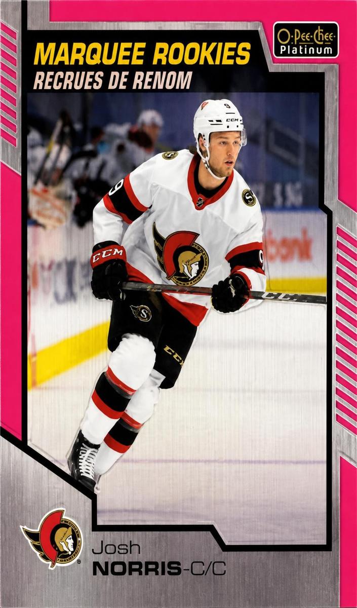 2020 O-Pee-Chee Platinum Josh Norris [Matte Pink] #161 card