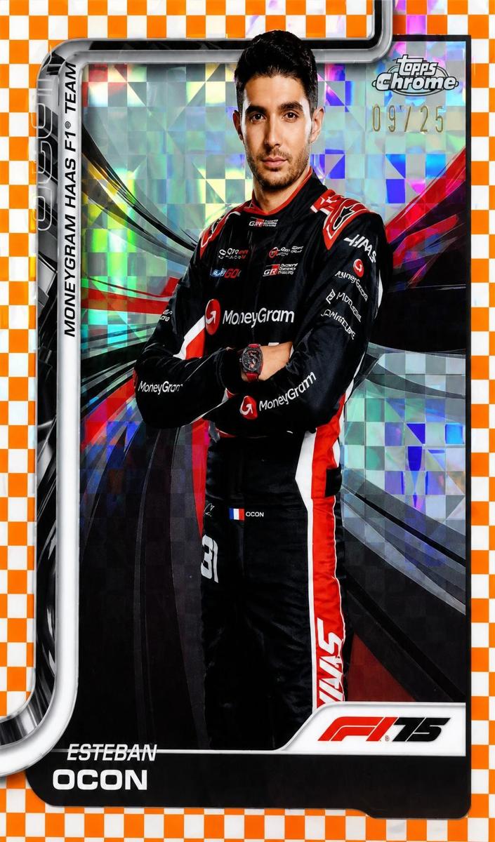 2025 Esteban Ocon [Orange Checker Flag Refractor] #13