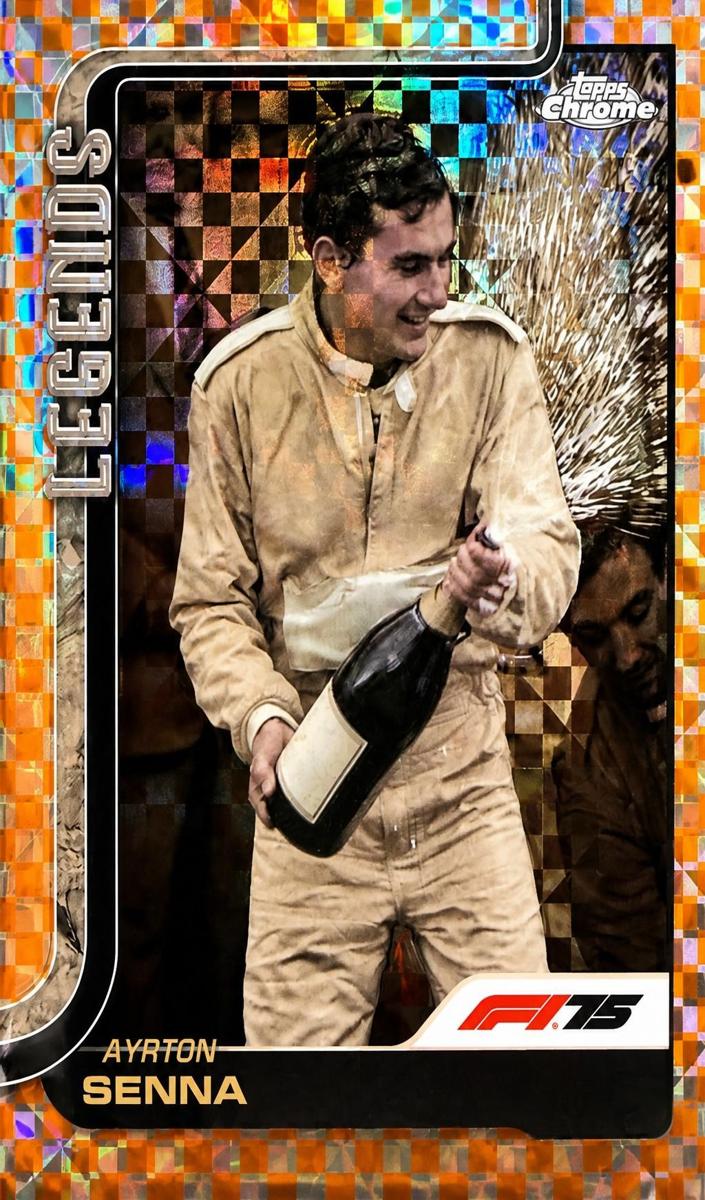 2025 Ayrton Senna [Orange Checker Flag Refractor] #162