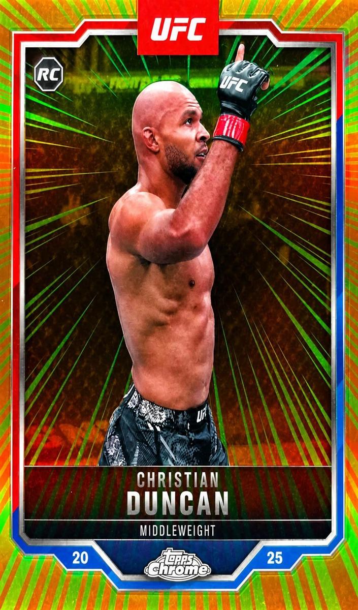 2025 Topps Chrome UFC Radiating Rookies Christian Duncan #RRS-3 card