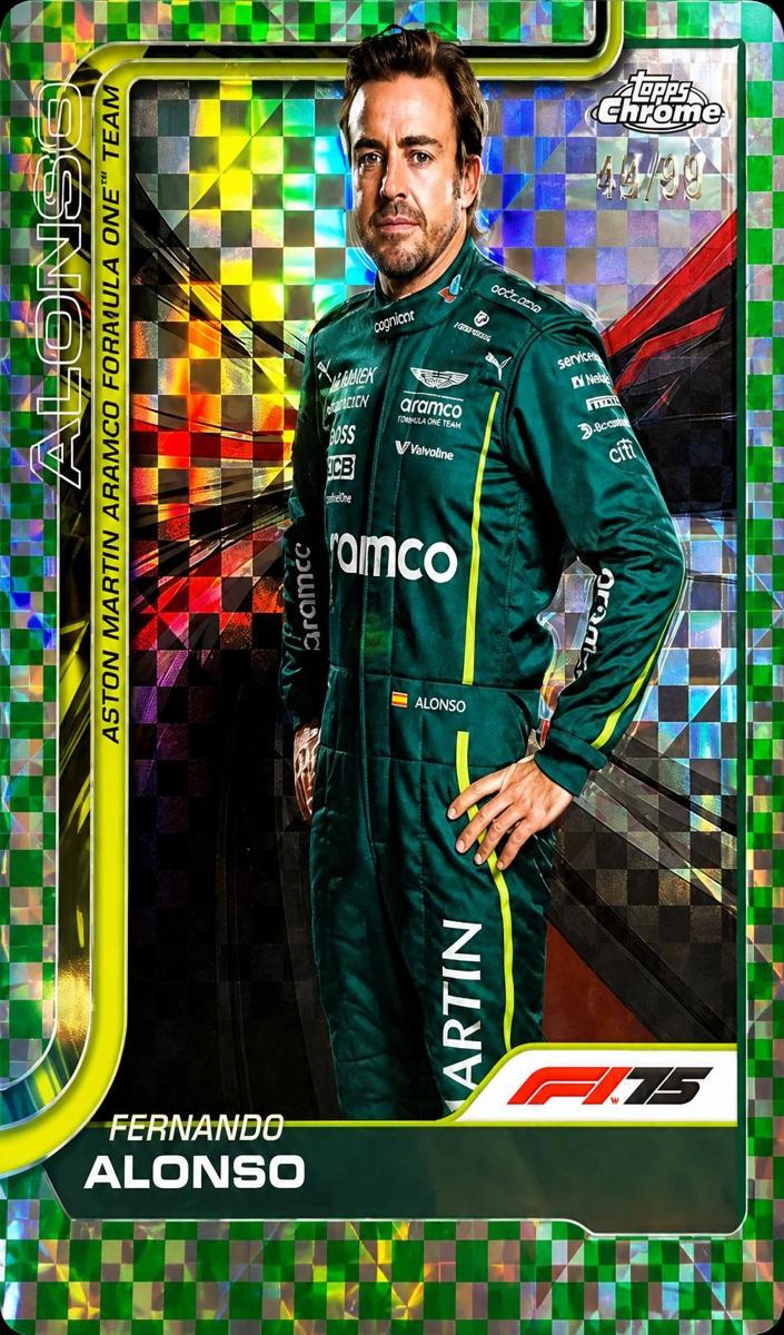 2025 Fernando Alonso [Green Checker Flag Refractor] #9