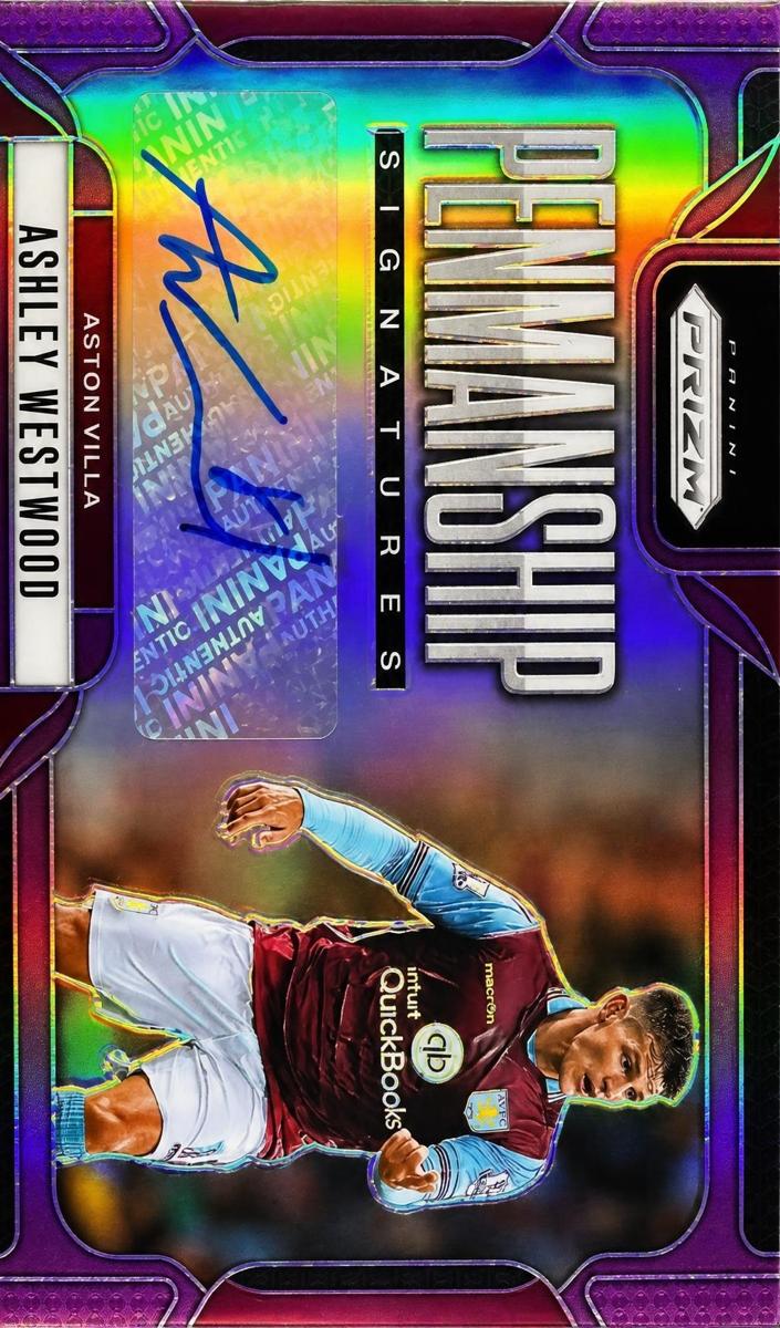 2024 Panini Prizm Premier League Ashley Westwood [Purple] #P-AW card