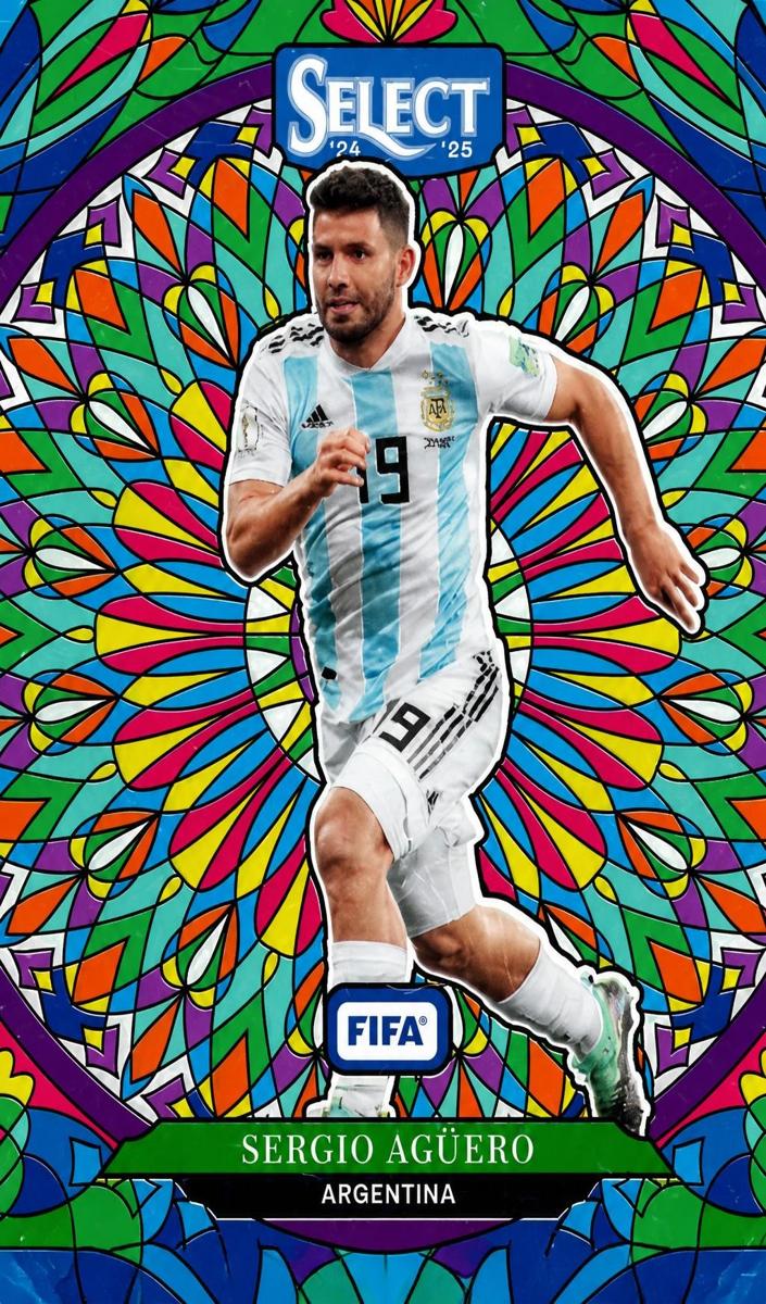 2024 Panini Select FIFA Stained Glass Sergio Aguero #27 card