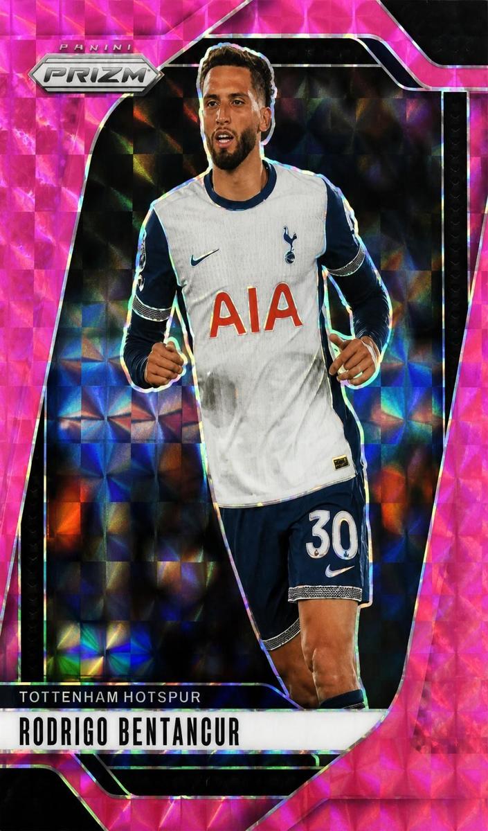 2024 Panini Prizm Premier League Rodrigo Bentancur [Pink Mosaic] #83 card