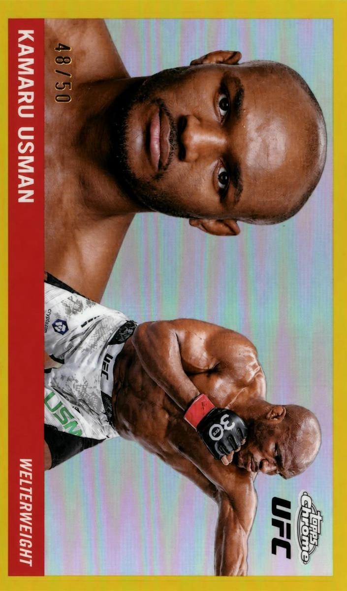 2025 Topps Chrome Kamaru Usman [Gold Refractor] #55T-1 card