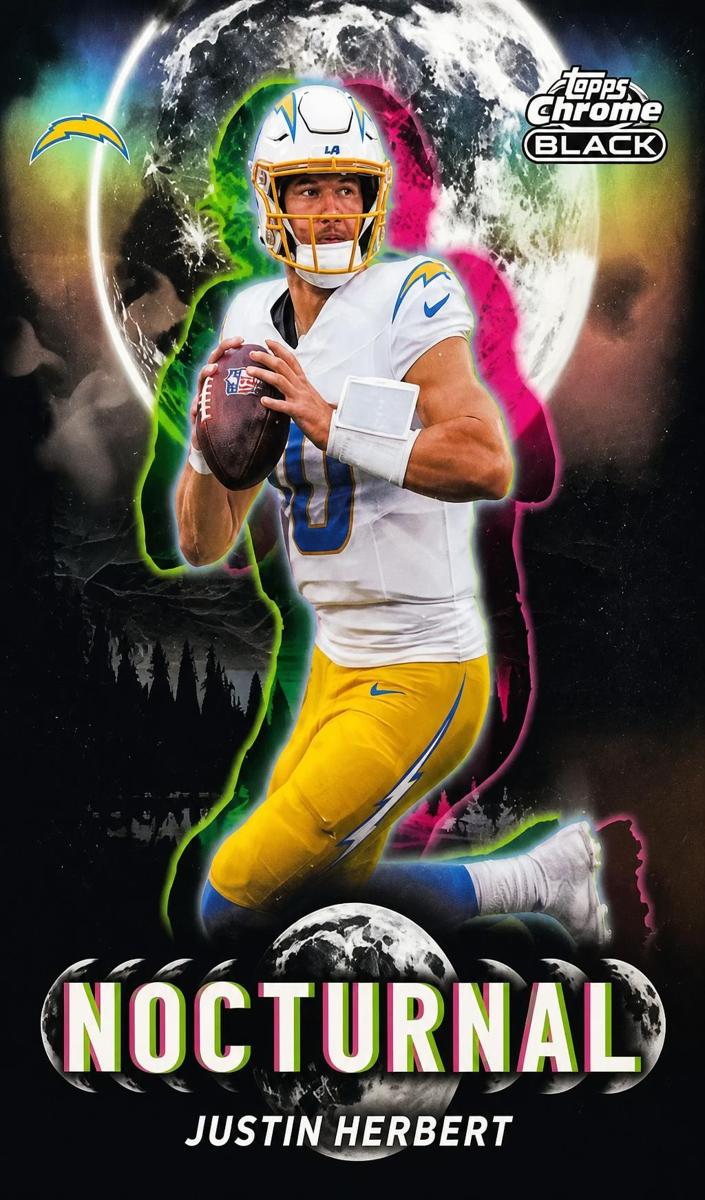 2025 Topps Chrome Black Nocturnal Justin Herbert #N-9 card