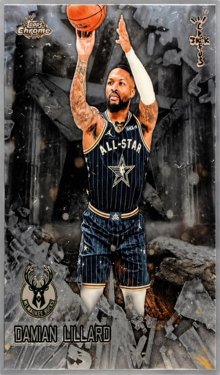 2025 Topps Chrome Cactus Jack X NBA All-Star Game Damian Lillard #SS-12 card