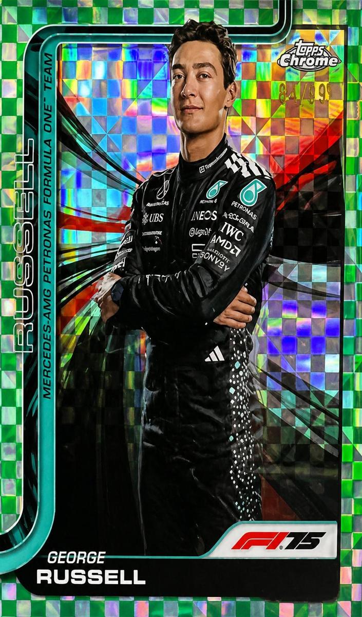2025 George Russell [Green Checker Flag Refractor] #7