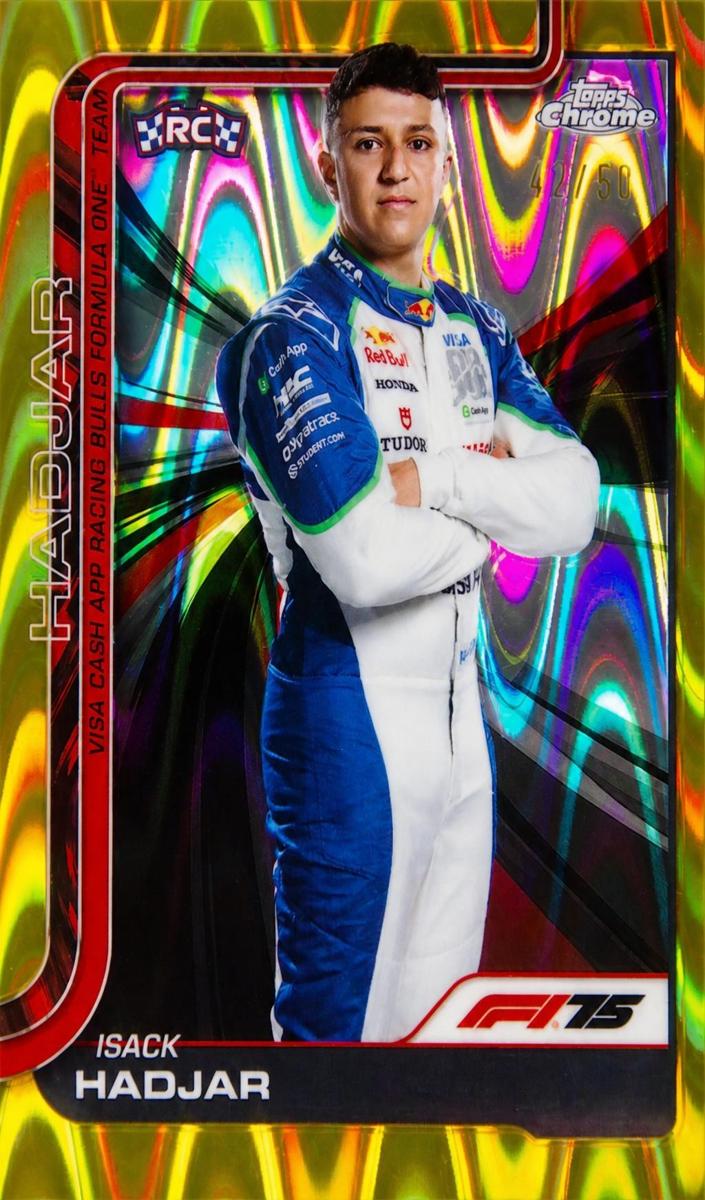 2025 Topps Chrome F1 Isack Hadjar [Gold Refractor] #12 card