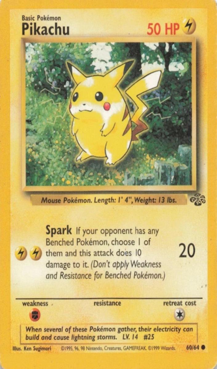 Pikachu 1999 Pokemon Jungle