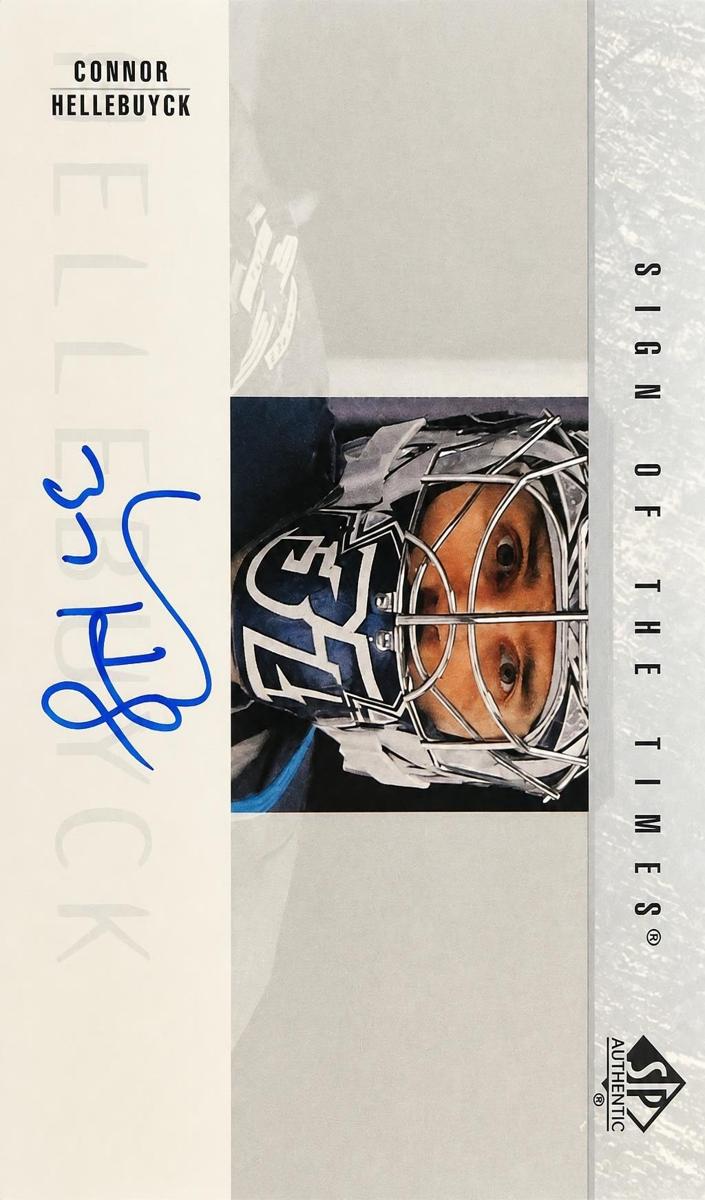 2023 SP Authentic Connor Hellebuyck #SOTT1-HC card