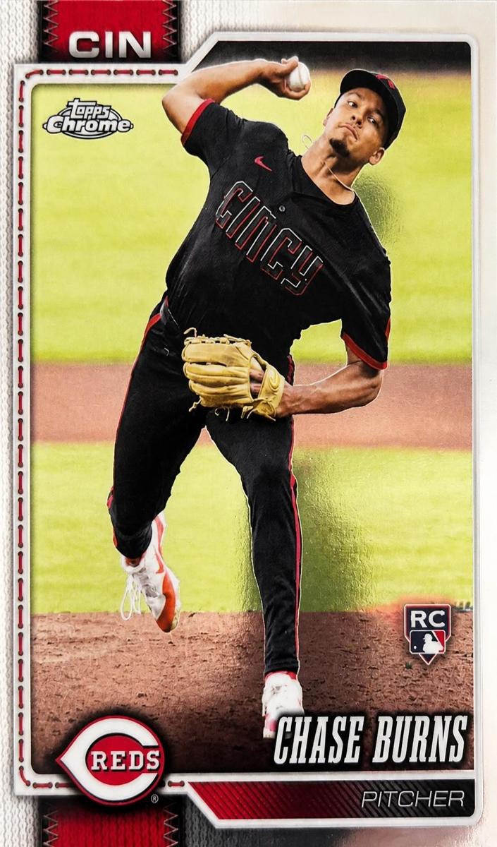 Chase Burns 2026 Topps Chrome Baseball card