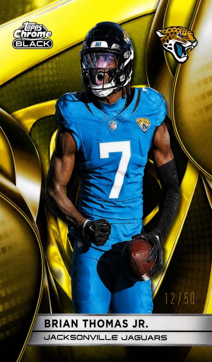 2025 Topps Chrome Black Brian Thomas Jr. [Gold Mini-Diamond] #47 card