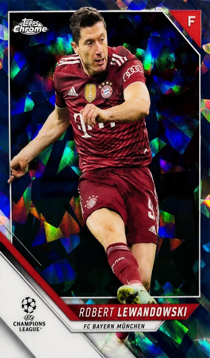 2021 Topps Chrome Sapphire UEFA Champions League Robert Lewandowski #123 card