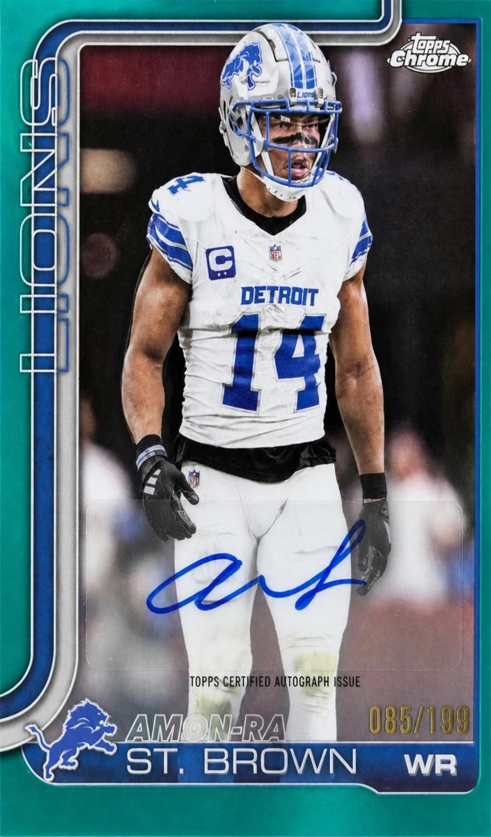 2025 Topps Chrome Autograph Amon-Ra St. Brown #BA-AS card
