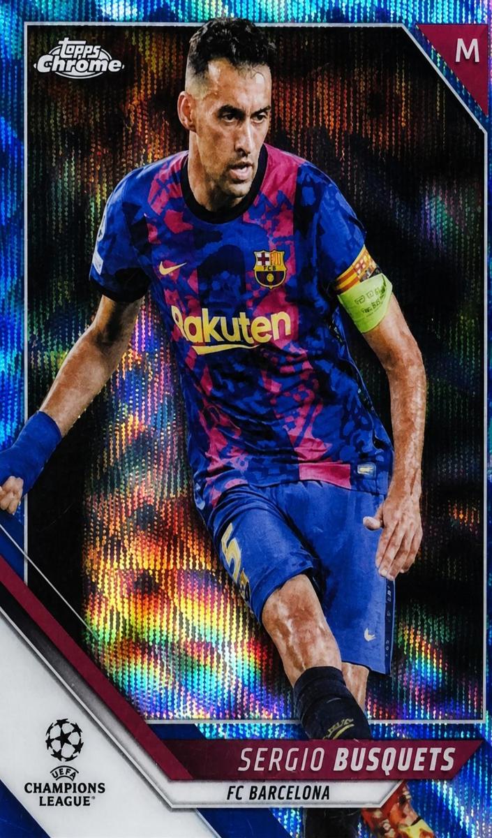 2021 Topps Chrome UEFA Champions League Sergio Busquets [Orange] #42 card
