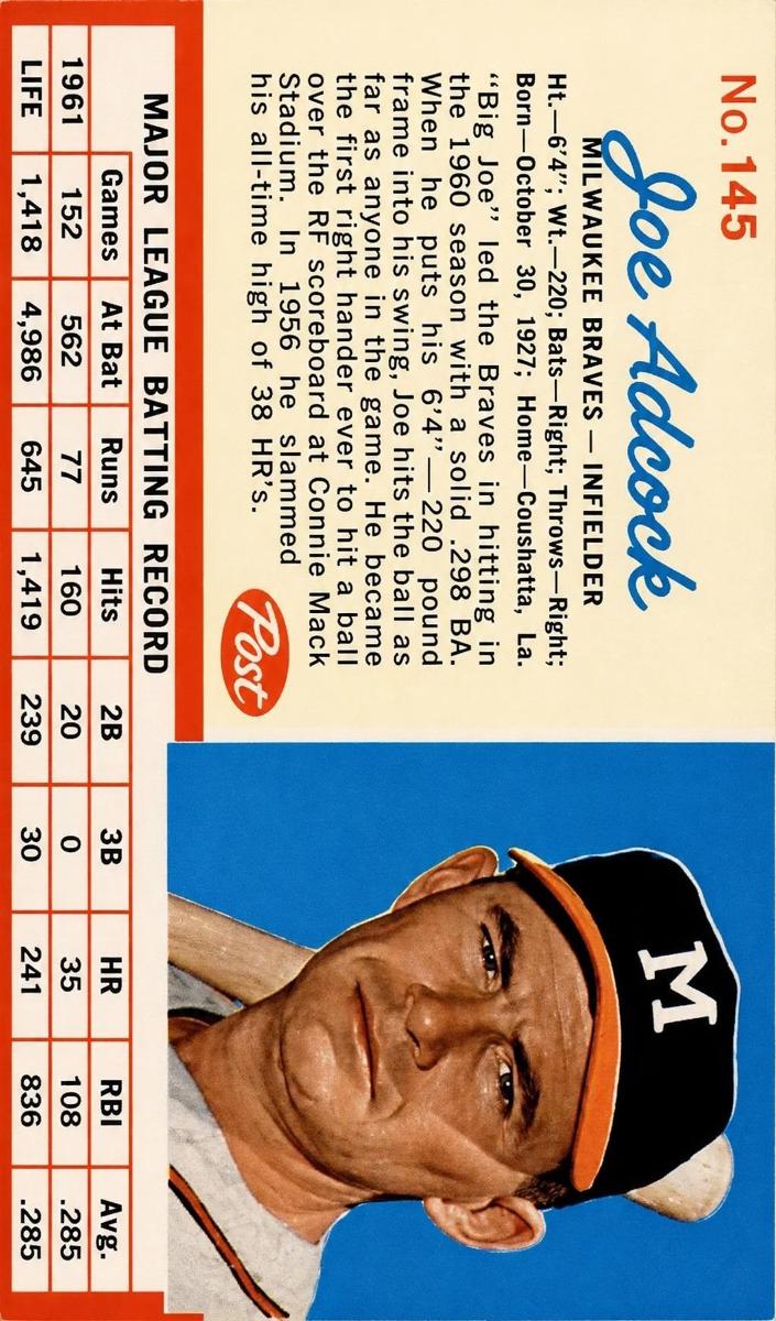 1962 Joe Adcock #145