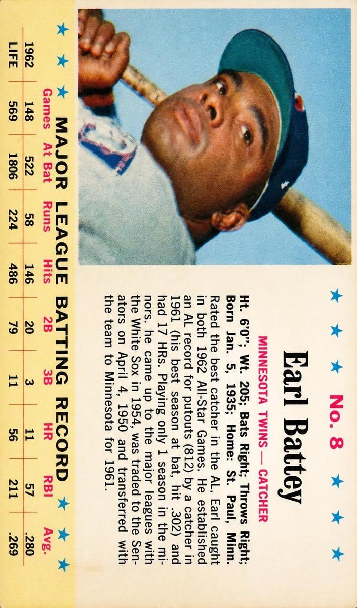 1963 Earl Battey #8