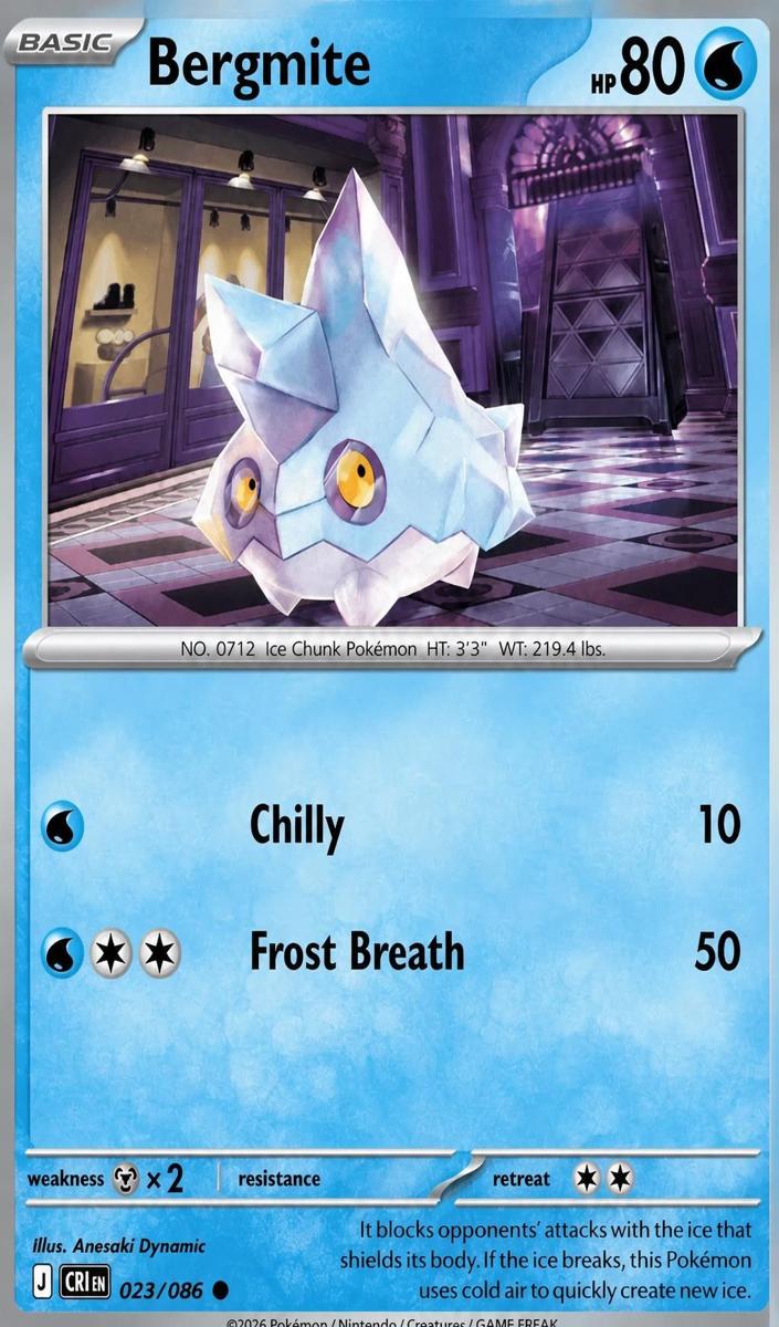 Bergmite 2026 Pokemon Mega Evolution Chaos Rising