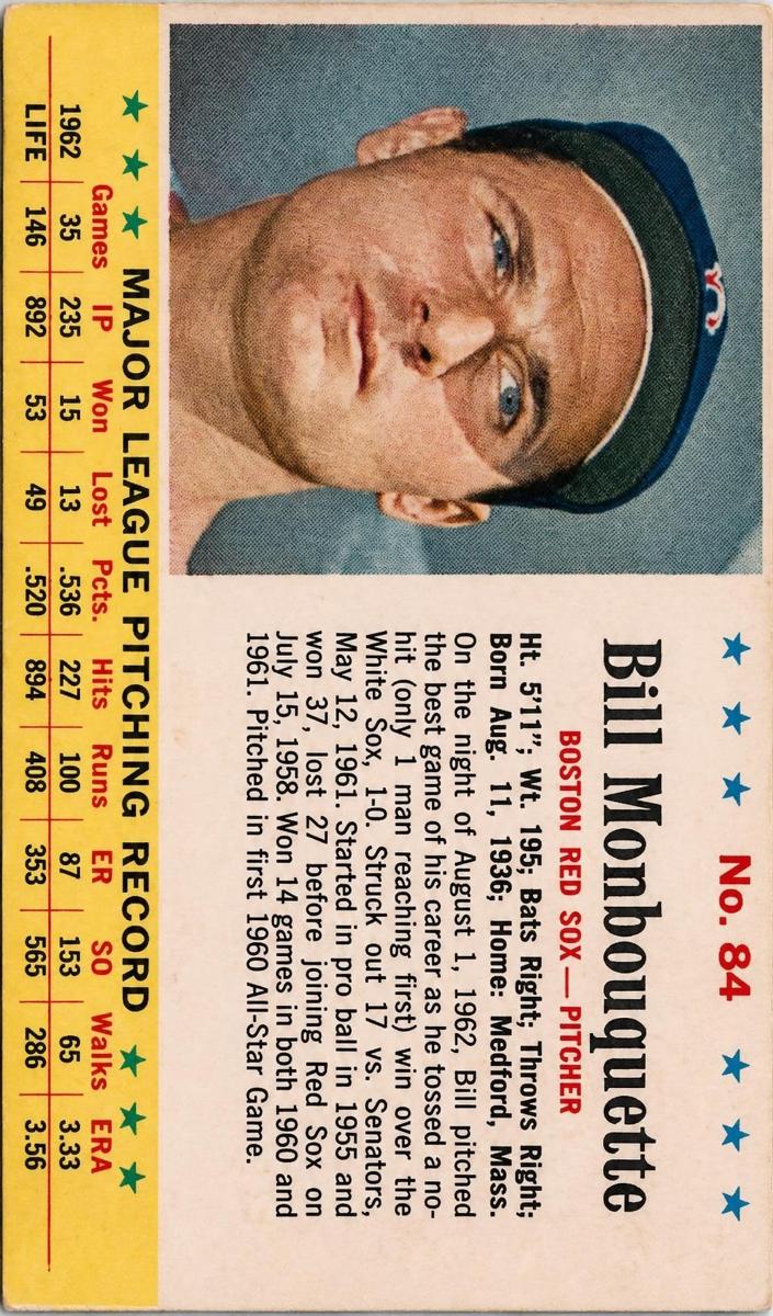 1963 Bill Monbouquette #84