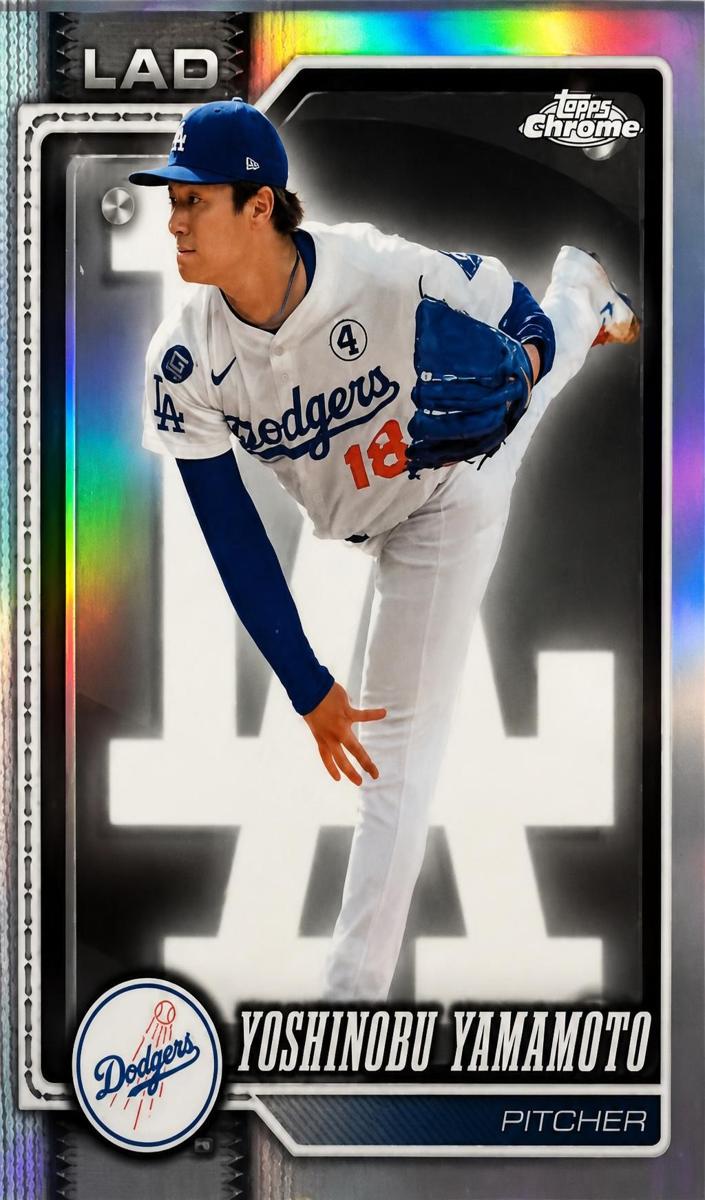 Yoshinobu Yamamoto 2026 Topps Chrome Baseball card