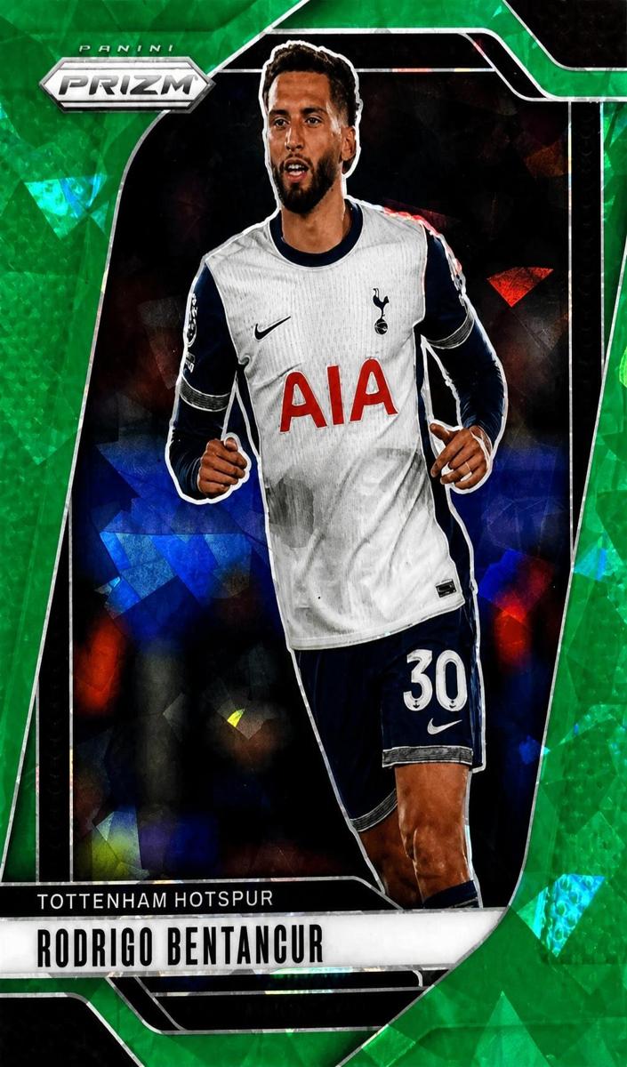 2024 Panini Prizm Premier League Rodrigo Bentancur [Green Ice] #83 card