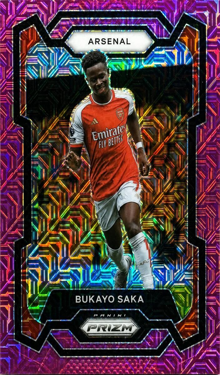 2023 Panini Prizm Premier League Bukayo Saka [Pink Mosaic] #27 card