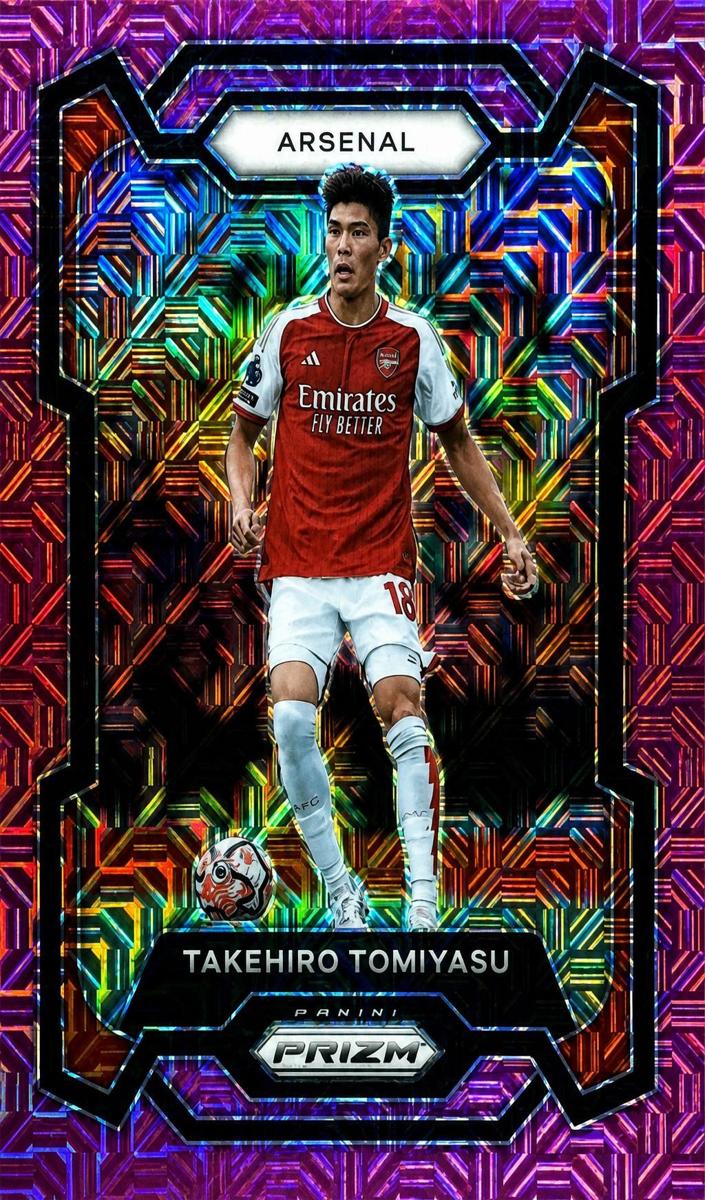 2023 Panini Prizm Premier League Takehiro Tomiyasu [Orange Mosaic] #31 card