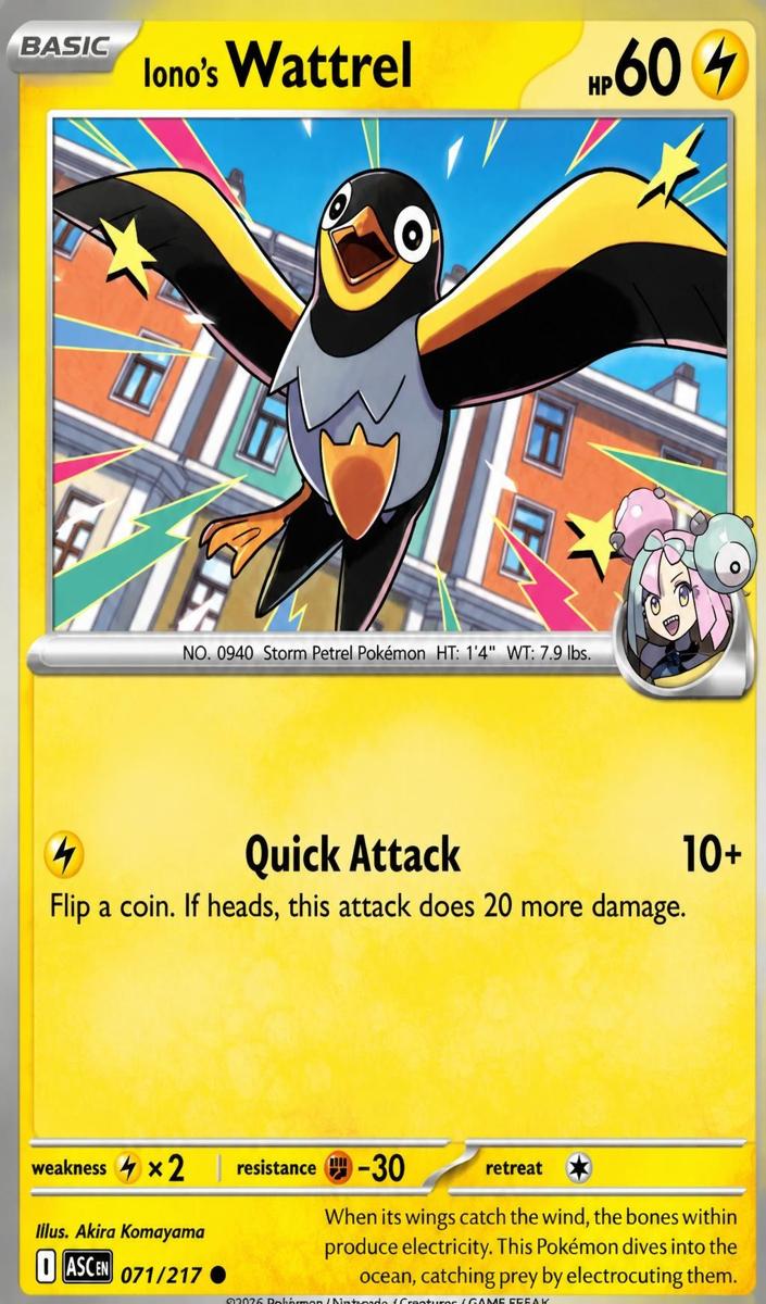 Iono's Wattrel 2026 Pokemon Mega Evolution Ascended Heroes