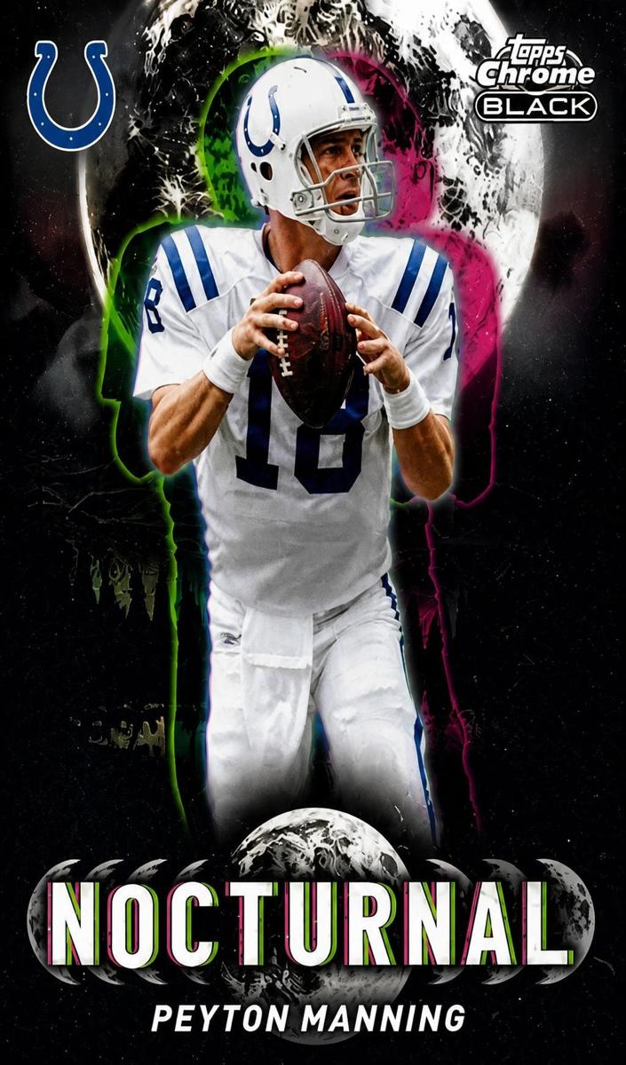 2025 Topps Chrome Black Nocturnal Peyton Manning #N-4 card