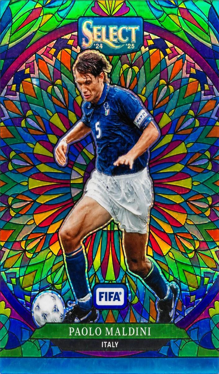 2024 Panini Select FIFA Stained Glass Paolo Maldini #24 card