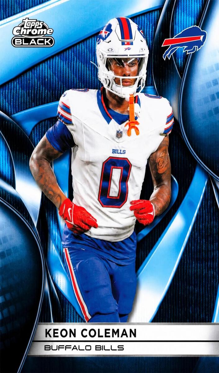 2025 Topps Chrome Black Keon Coleman [Blue Refractor] #14 card
