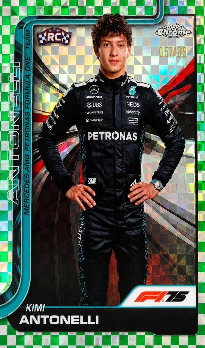 2025 Kimi Antonelli [Green Checker Flag Refractor] #8