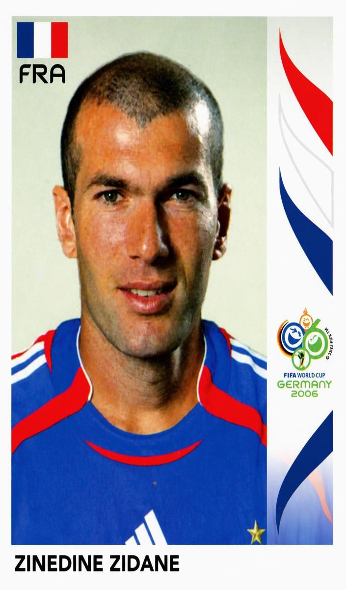 2006 Panini World Cup Germany Sticker Zinedine Zidane #467 card
