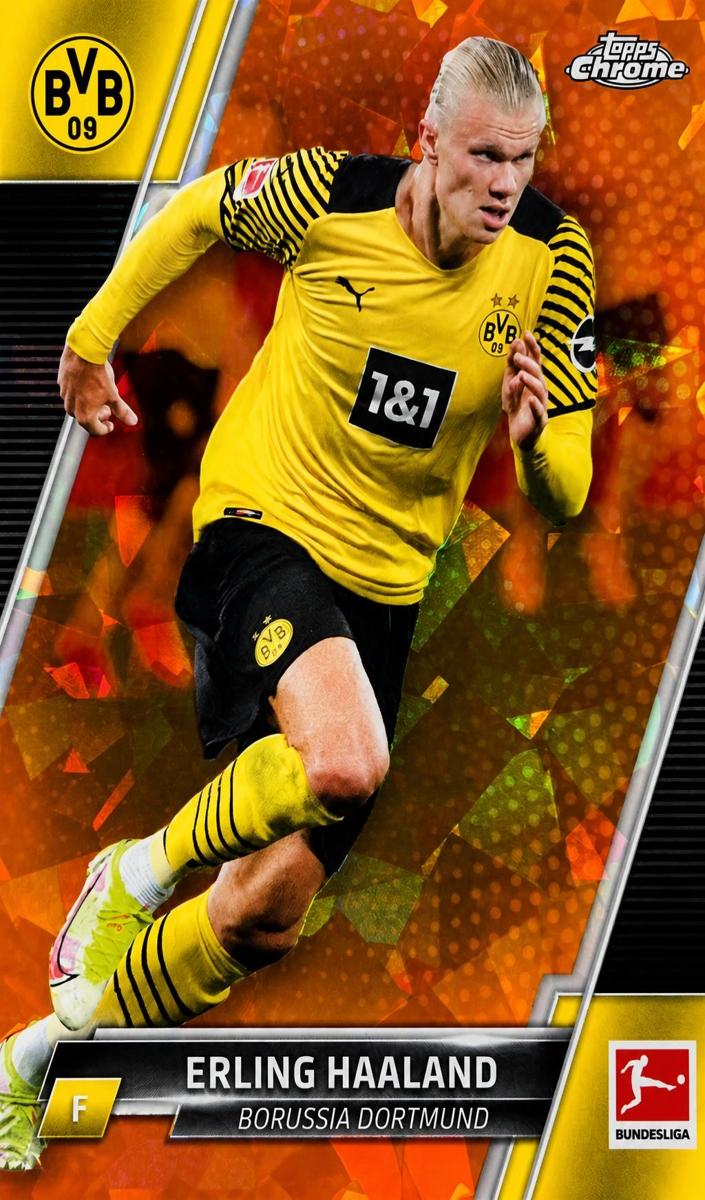 2021 Topps Chrome Sapphire UEFA Champions League Erling Haaland [Orange] #200 card